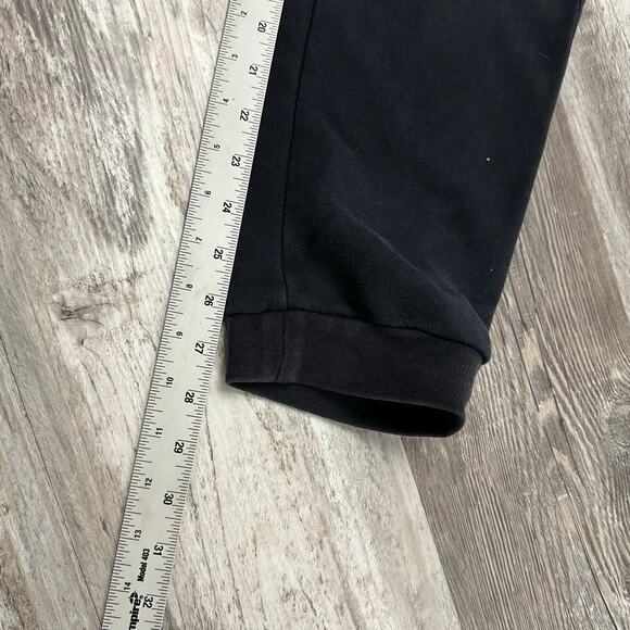 Nike Black White Mens Large Mini Swoosh Club Fleece Tapered Jogger Sweatpants - Picture 6 of 12